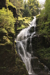 kamienczyk waterfall in the polish mountains