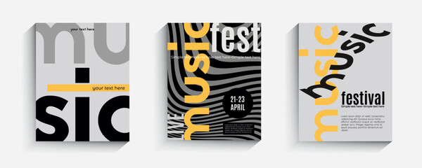 Music theme poster template collection for concert or festival.
