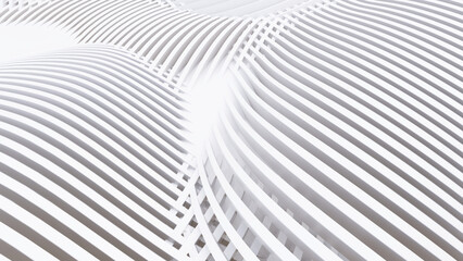 Abstract Curved Shapes. White Circular Background.