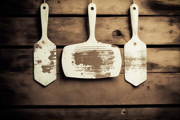 You can write in style on this wooden background with a spatula. Generative AI