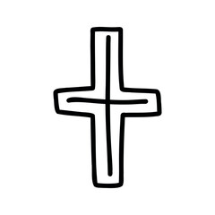 Fototapeta premium Christian easter cross doodle. Vector illustration