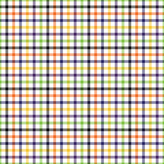 Halloween Plaid Seamless Pattern - Colorful repeating pattern design