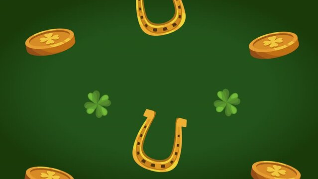 golden coins and horseshoes animation