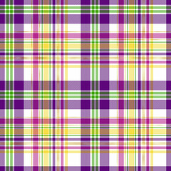 Mardi Gras Plaid Seamless Pattern - Colorful repeating pattern design