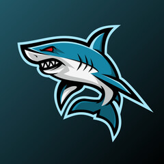 Angry Shark Mascot Logo - Animals Mascot E-sport logo, Vector Illustration Design Concept.