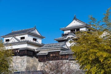 日本　愛媛県松山市の松山城の天守閣