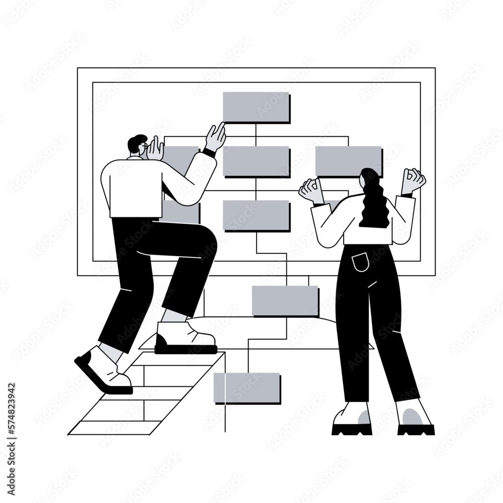 Poster information architecture abstract concept vector illustration. information system engineering, data 