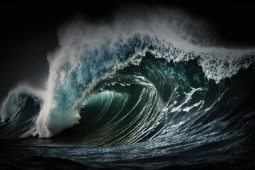 Strong and Massive Ocean Wave. Generative AI