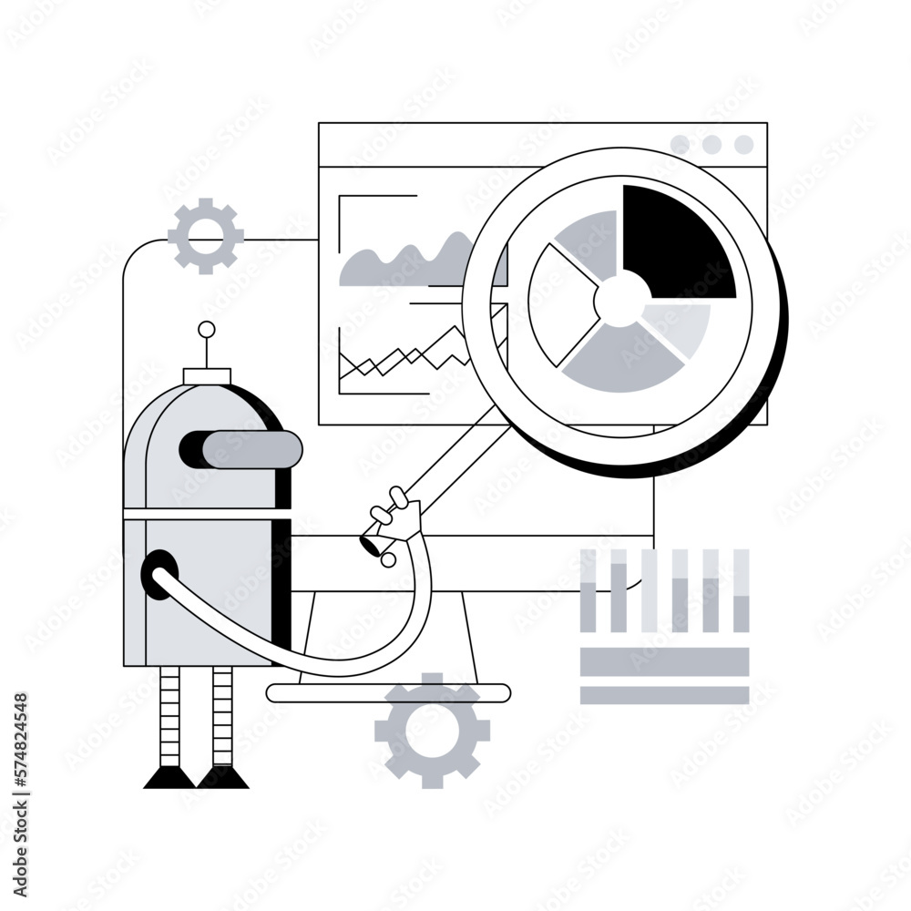 Poster robotic process automation abstract concept vector illustration. business process automation, robot 