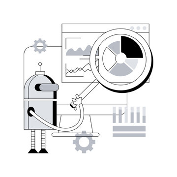 Robotic Process Automation Abstract Concept Vector Illustration. Business Process Automation, Robot Service, Automated Processing, AI-based Digital Worker, Software Robotics Abstract Metaphor.