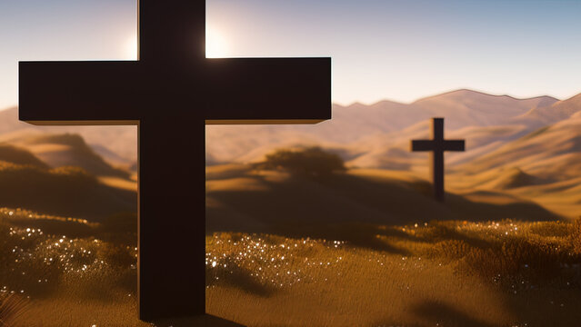 Christian Cross: An Iconic Image of Forgiveness and Spiritual Renewal, Generative AI