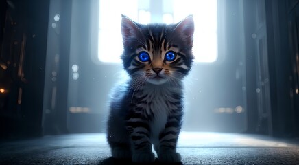 Cute Kitten with Adorable Eyes [AI Generative]