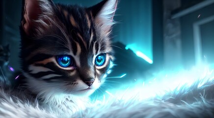 Cute Kitten with Adorable Eyes [AI Generative]