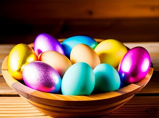 easter eggs in a basket