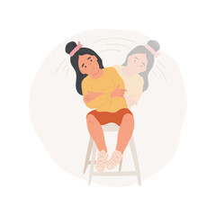 Body rocking isolated cartoon vector illustration. Child rhythmic self-rocking, sitting and moving, kid bad habit, frustration, stereotypic movement disorder, coupe with problem vector cartoon.
