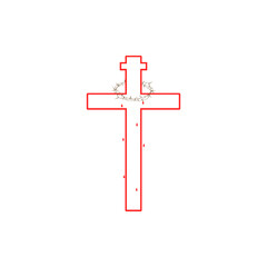 Crucifix icon. Easter. Vector illustration on a white background.