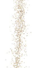 Fototapeta premium White Pepper seeds fall down pour in group, white Pepper float explode, abstract cloud fly. Peppercorn splash throwing in Air. White background Isolated high speed shutter, freeze motion