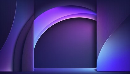Purple Gradient with Soft Light Beam curved lines with rim light - Futuristic Technology perfect for Product photography - Generative AI
