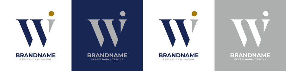 Letter WI or IW Monogram Logo, suitable for any business with WI or IW initials. - obrazy, fototapety, plakaty