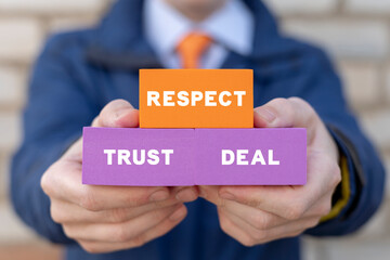 Trust, respect and deal business concept. The key to business success and a mutually beneficial...
