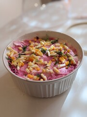 preparation of traditional dressed herring, 