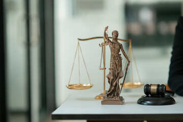 Lawyers Asiawoman   having through online Concepts  of Legal services at the law office.