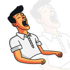 illustration of a man yawning