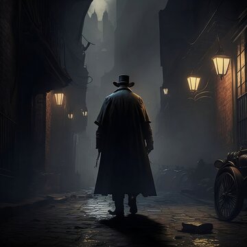 Jack the Ripper, London in 1888 (Generative AI)