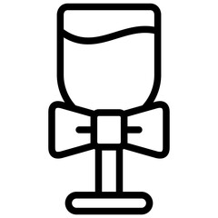 wine glass ilustration with outline