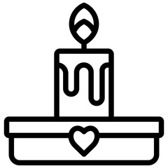 candle ilustration with outline