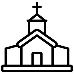 church ilustration with outline