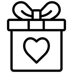 gift box ilustration with outline