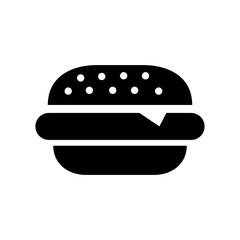 Burger sign icon in flat style. Hamburger vector illustration on white background..eps