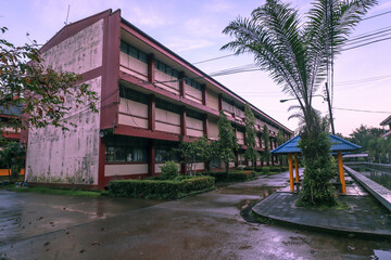 School in the sunset