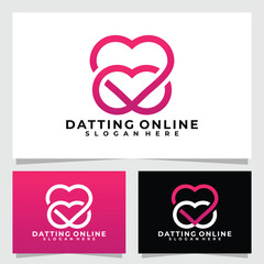 dating online logo vector design template