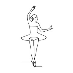 ballerina pose one Line drawing Illustration continuous line art
