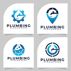 set of plumb logo vector design template