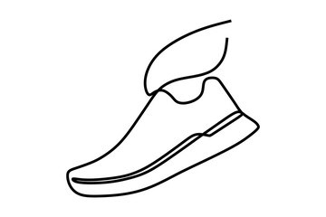continuous line drawing of fitness sneakers shoes for training