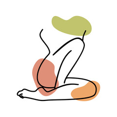 hand drawn one line art illustration