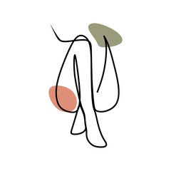 hand drawn one line art illustration