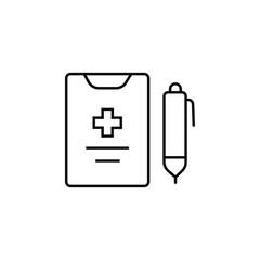 medical record icon line style graphic design vector
