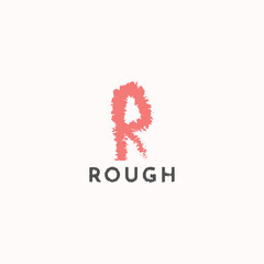 R letter logo in rough style.