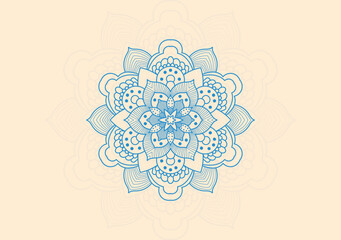 abstract blue mandala ornament background template