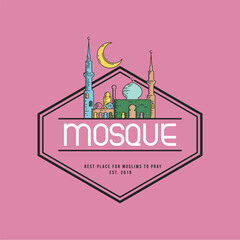 Mosque logo design. Islamic place of worship logo