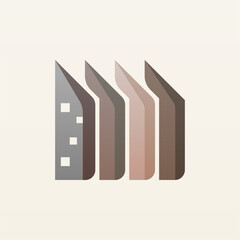 Elegant, simple and minimalist skyscraper logo design. Building logo template. Tall building logo