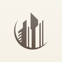 Elegant, simple and minimalist skyscraper logo design. Building logo template. Tall building logo