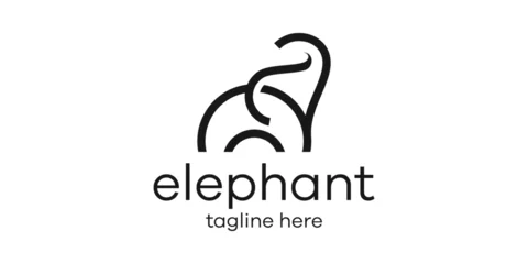 Foto op Aluminium logo design creative elephant icon vector illustration inspiration © Mas_W