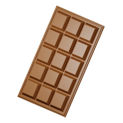 Chocolate Bar 3D Illustration. Chocolate Bar 3D Icon.