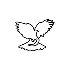 dove of peace and love unique logo design illustration