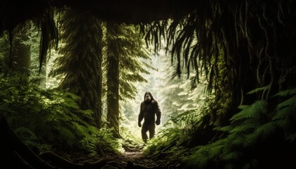 Beautiful Artistic Designer Cinematic Portrait of a Bigfoot Animal in its Natural Habitat: Celebrating Cute Creatures, Wildlife, Biology, Nature, and Biodiversity (generative AI